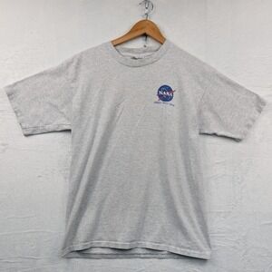 VTG Kennedy Space Center T-Shirt Men's Large Gray NASA Reach For The Stars 90s